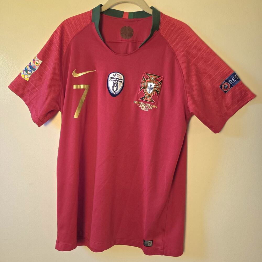Nike Portugal 2018 2019 Home Jersey Ronaldo 7 Nations League Final Match XL Red
